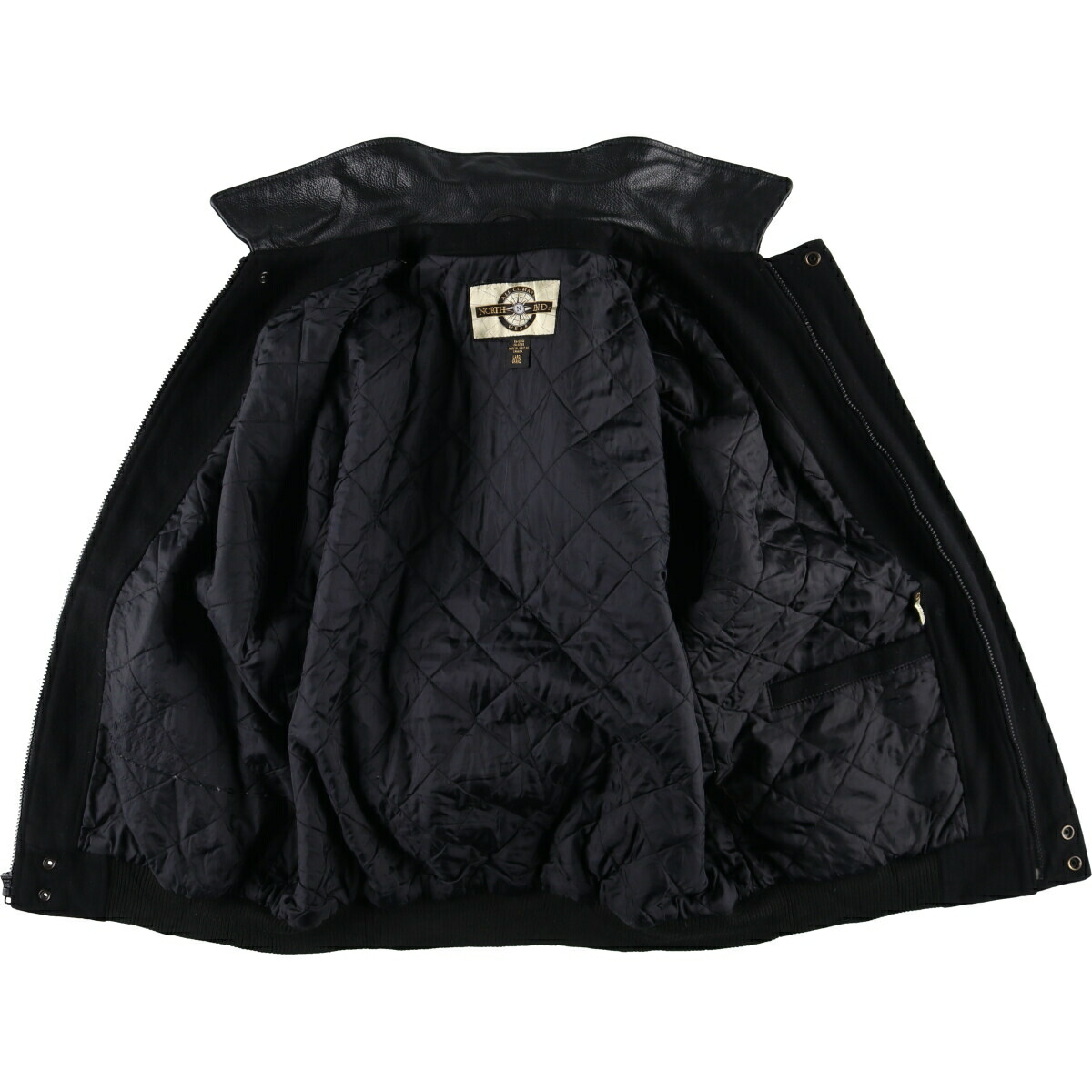楽天市場】古着 ノースエンド NORTH END 袖革ウールスタジャン