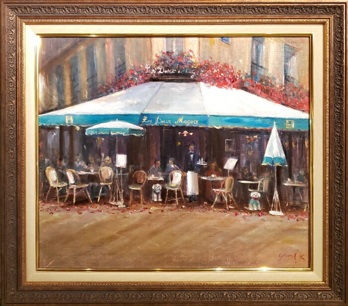 フェルナンド ラバル パリ風景 アンティーク 油絵 油彩画 額縁