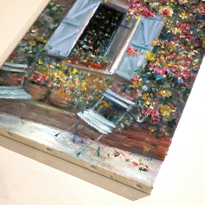 楽天市場】絵画 「花の咲く家」 油彩画 油絵 原画 風景画 F3