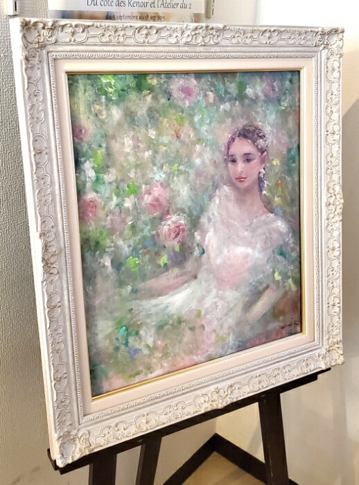 油彩原画 32×41㎝「冬空と民家」油彩・原画・F6