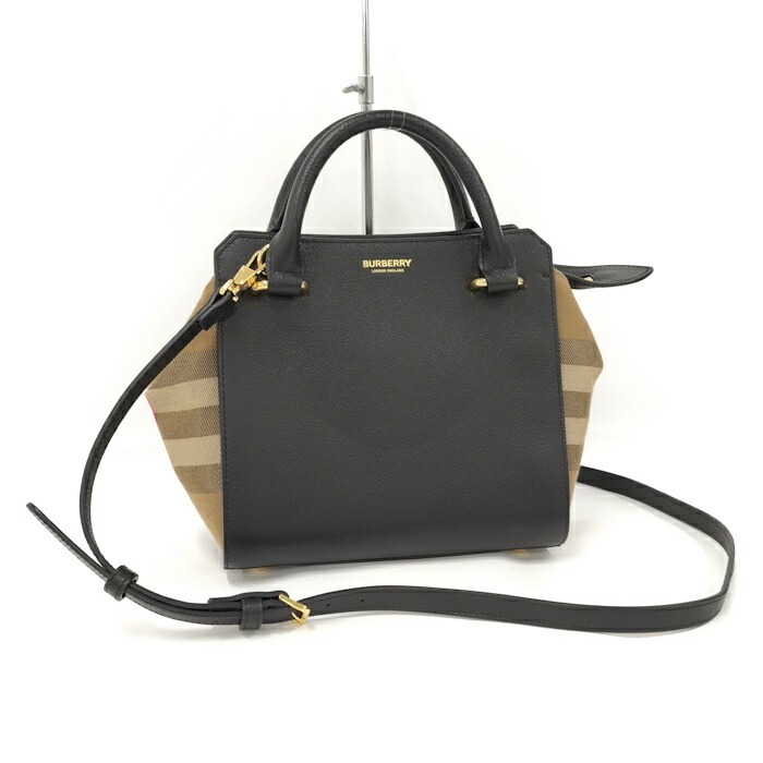 楽天市場】【中古】BURBERRY 2WAYハンドバッグ ミニ バンウェル レザー