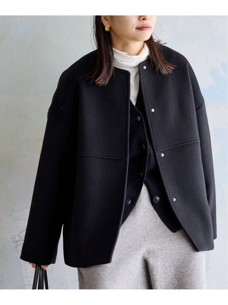 楽天市場】スーパー140ビーバーノーカラーショートコート JOURNAL