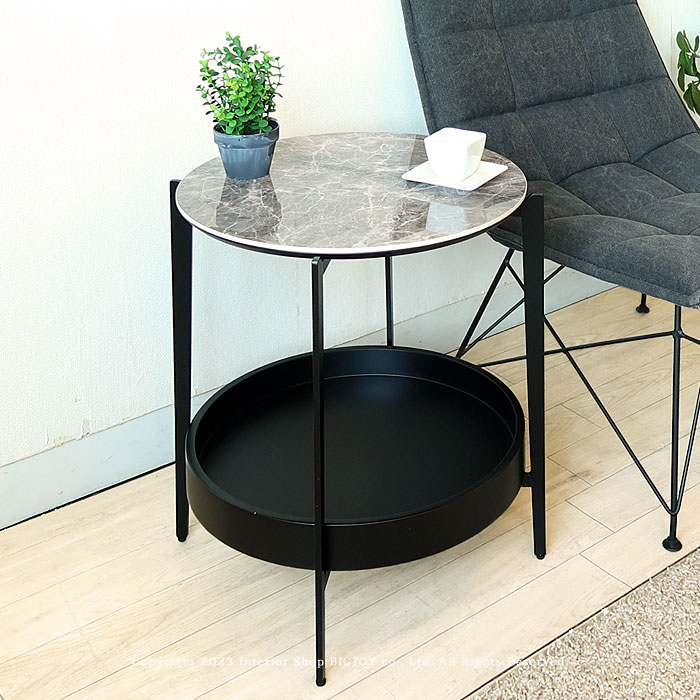 楽天市場】サイドテーブル 大理石風のセラミック天板 ソファサイド