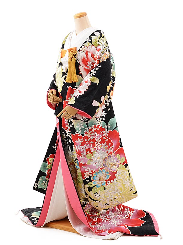 楽天市場】色打掛 着物 神社婚 和装 花嫁衣裳 1AI0230 黒ラメ菊 古典