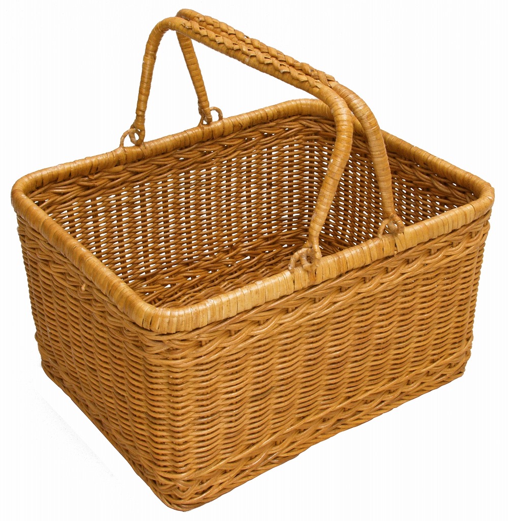 楽天市場】【送料無料】 ラタン バスケット (32×25.5) ピクニック