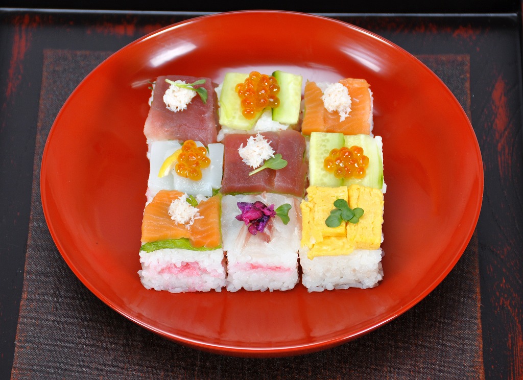 楽天市場】切溝付 押し寿司 器 5ツ切 | 日本製 木製 親戚 御祝 木 木製