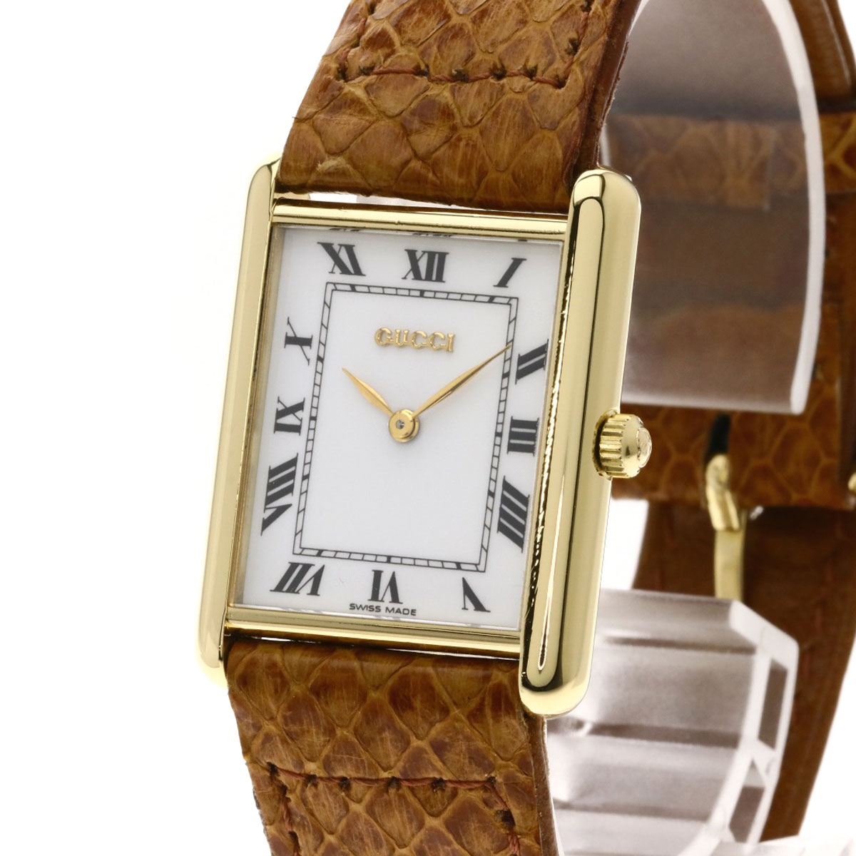 楽天市場】グッチ 710L スクエア 腕時計 K18イエローゴールド/革