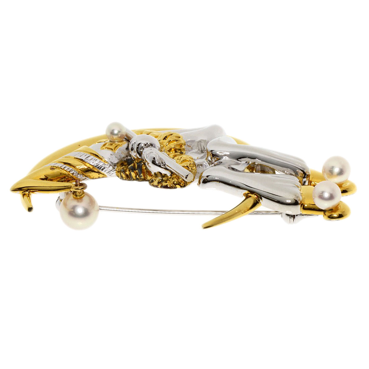 楽天市場】ミキモト ピエロモチーフ パール 真珠 ブローチ シルバー/GP