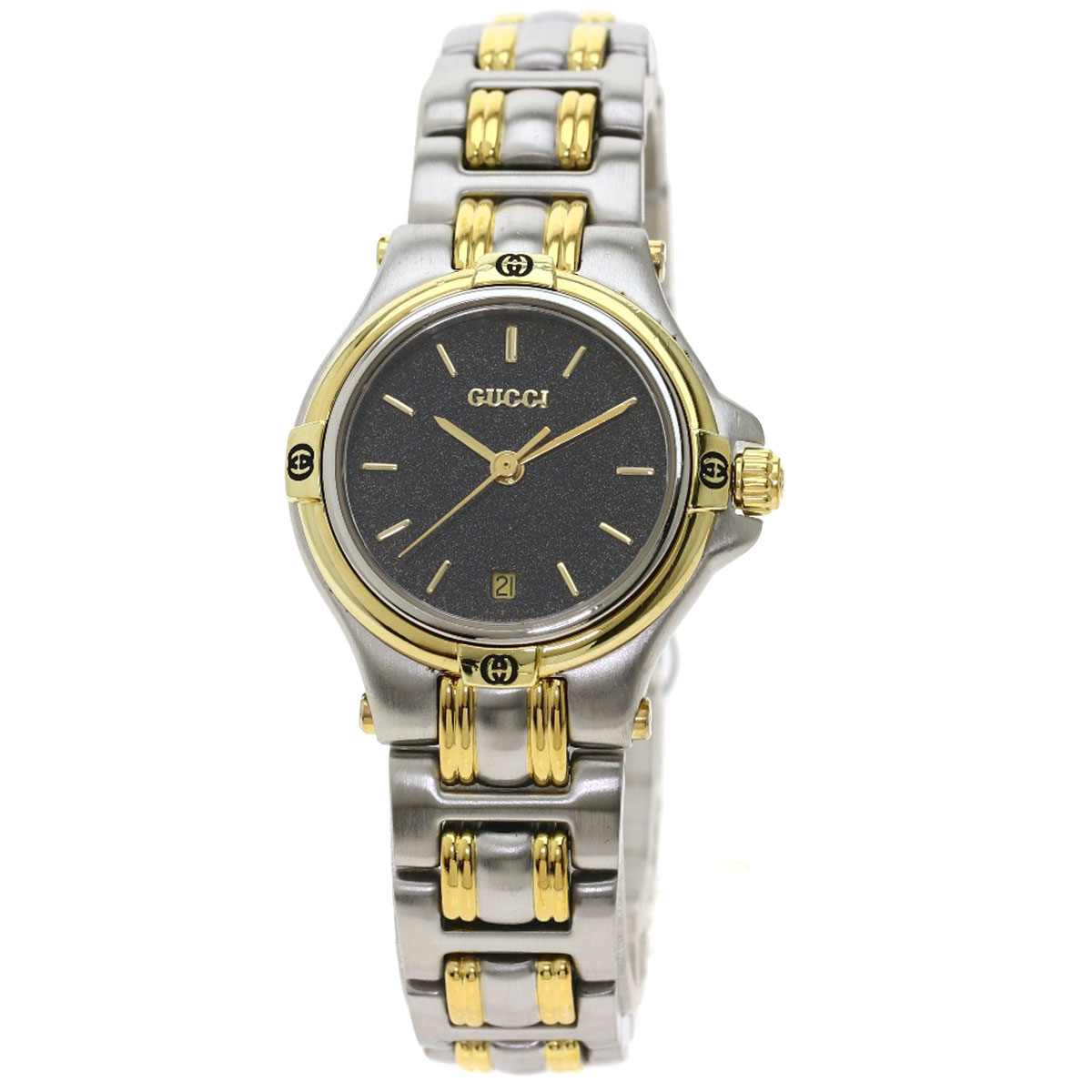 楽天市場】グッチ 9040L ラウンドフェイス 腕時計 ステンレススチール