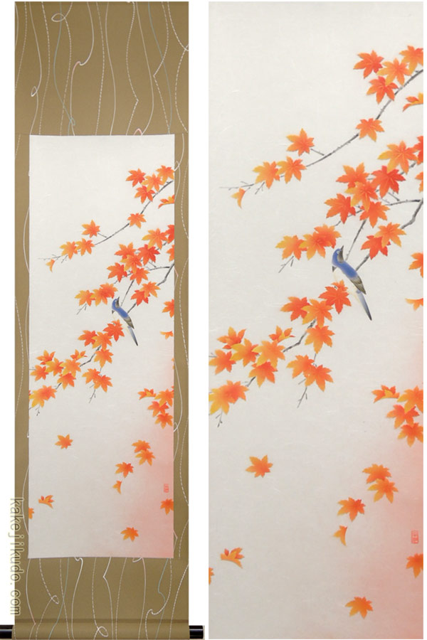 楽天市場】掛け軸 紅葉 （南川康夫） （掛軸小物なし） 送料無料