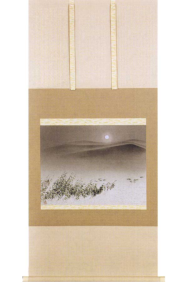 楽天市場】横山大観 掛け軸 月明水禽 送料無料 【掛軸】【一間床・半間