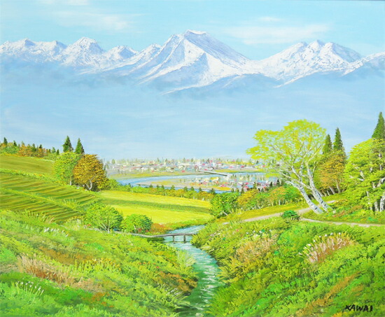 楽天市場】絵画 油絵 常念岳 山麓 F20号 （川合修二） 送料無料 【海