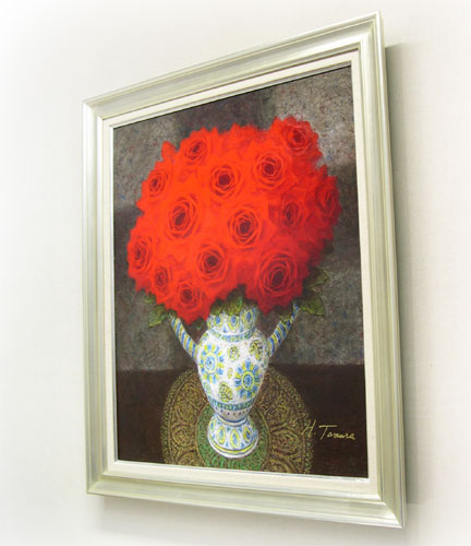 楽天市場】絵画 油絵 スペイン壺と赤い薔薇 F20号 （田村一） 送料無料