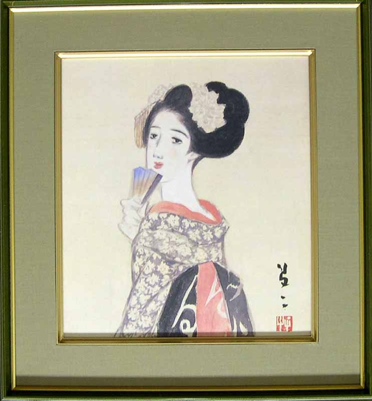 楽天市場】竹久夢二 絵画（色紙額） 美人画 送料無料 : 掛け軸・絵画の