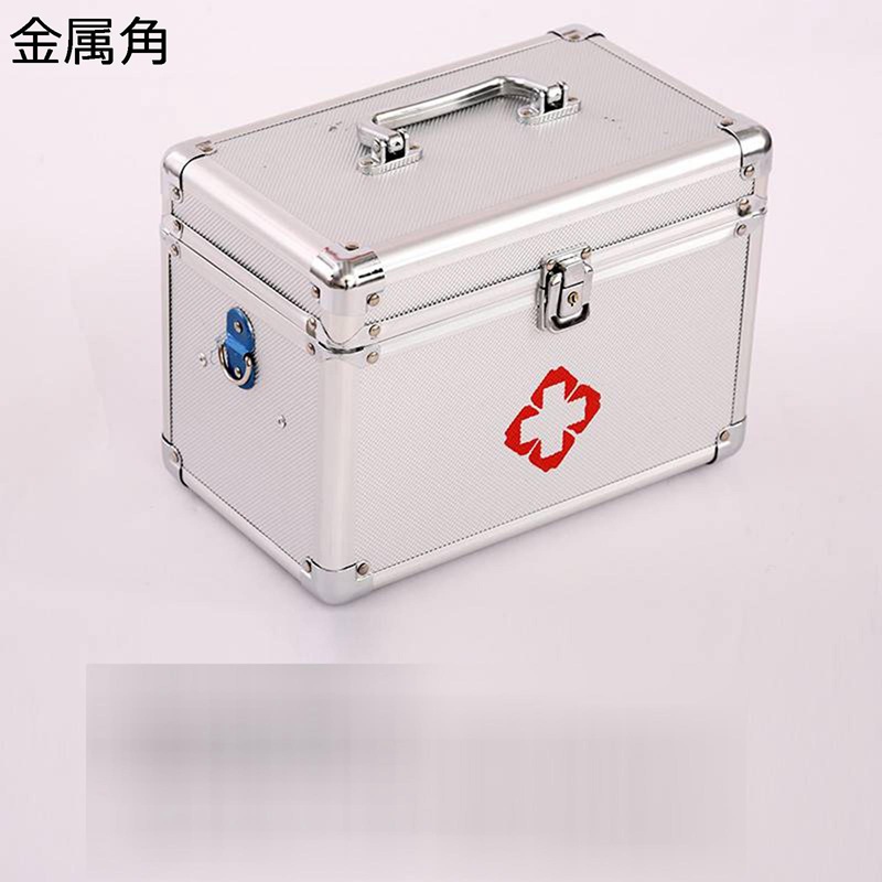 楽天市場】救急箱 薬箱 アルミ合金製 シルバー 大容量 手提げ 小物入れ
