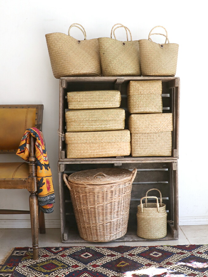 楽天市場】かごバスケット・タイ製 ナチュラルカラー カチュー水草