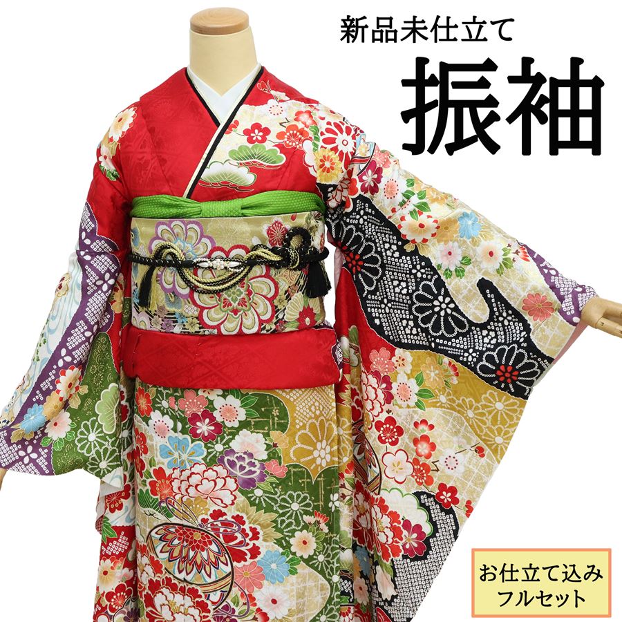 楽天市場】【お仕立て付き】新品 振袖 フルセット一式 正絹 仮絵羽 未