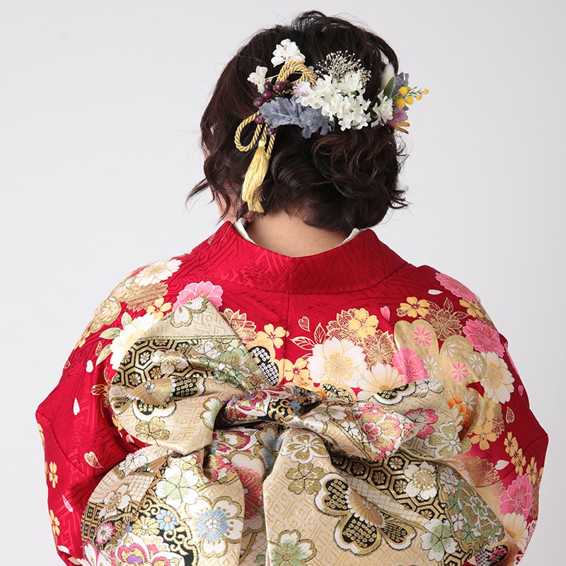楽天市場】【成人式 振袖 レンタル】RS1384 正絹 赤 桜花藤牡丹フル