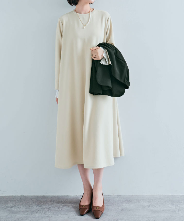 楽天市場】ワンピース《全方向ストレッチ2wayレースカフスフレア