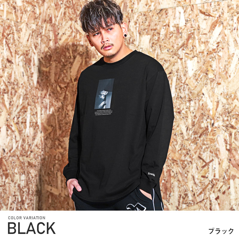 楽天市場】ロンT メンズ 長袖Tシャツ ロゴ アートフォト プリント