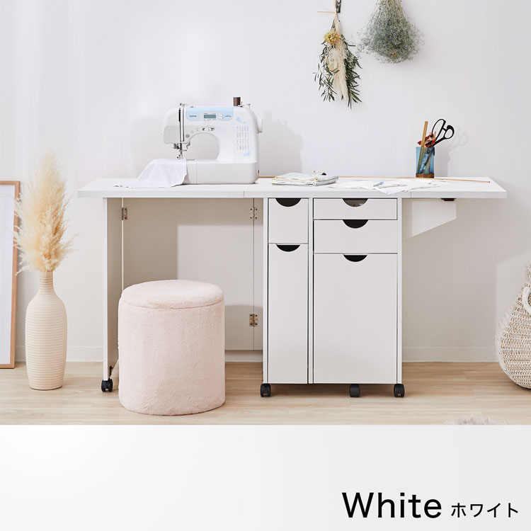 楽天市場】ミシン台 作業台 折りたたみ デスク 折り畳みデスク
