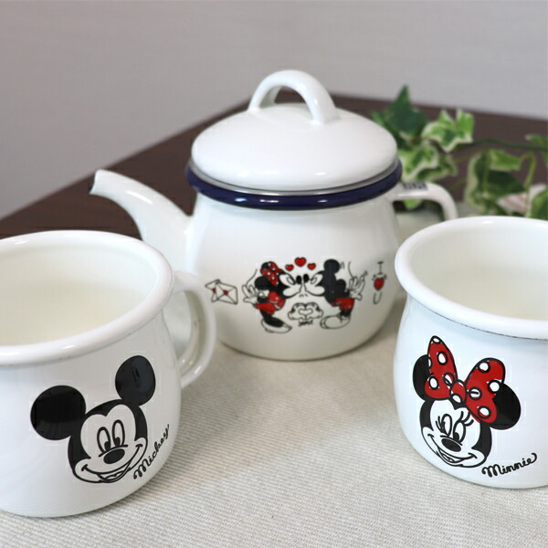 楽天市場】ポット ミッキー＆ミニー SH ホーローティーポット