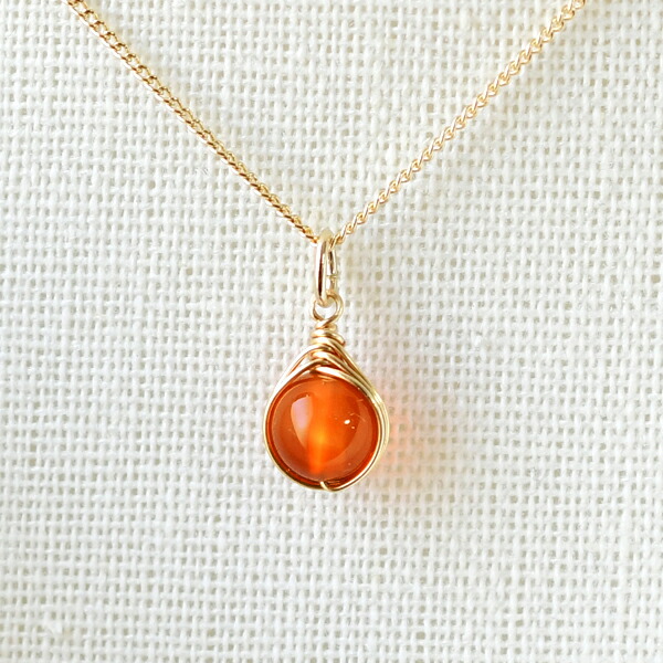 楽天市場】ネックレス カーネリアン 天然石 1粒 シンプル ゴールド