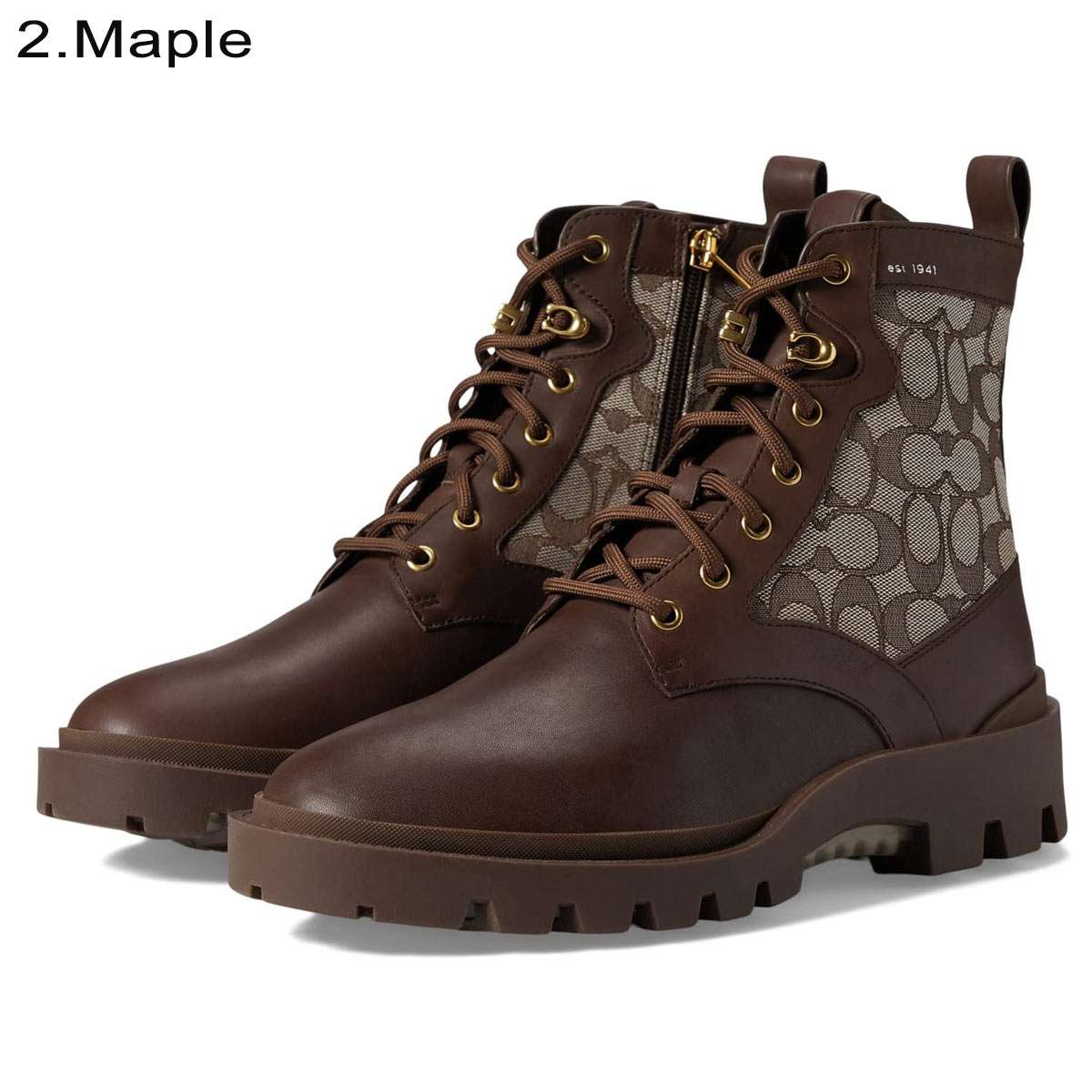 楽天市場】コーチ ブーツ メンズ ワークブーツ 本革 編み上げ ショート