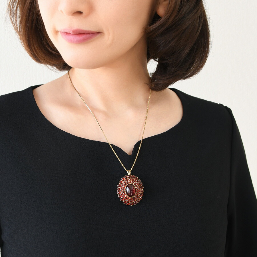 楽天市場】碌山 ガーネット ブローチペンダント 華やかにきらめく上質