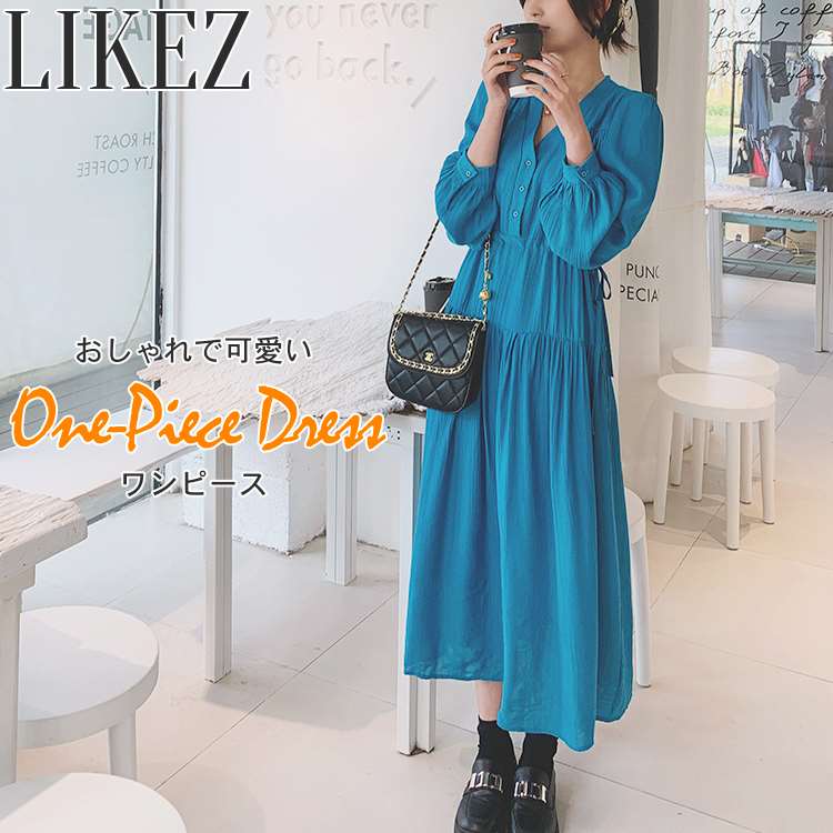 楽天市場】ワンピース 長袖 レディース トップス 春 秋 おしゃれ