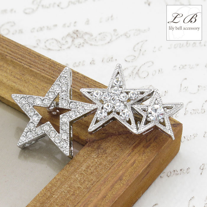楽天市場】ブローチ / ( 3連 星 スター ) きらきら ラインストーン 星