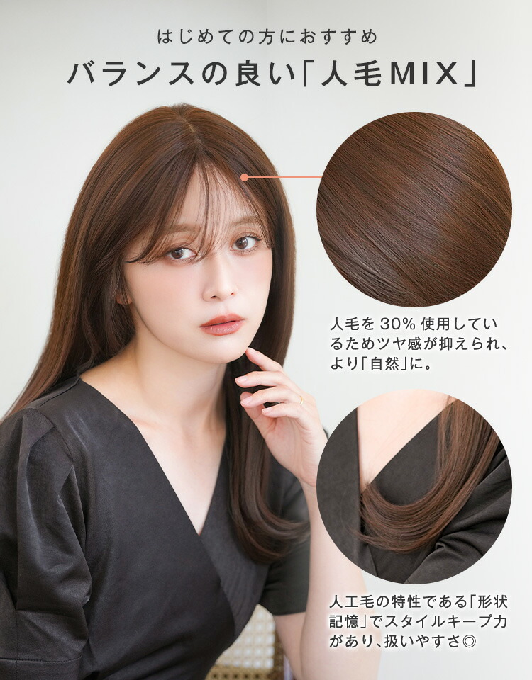 楽天市場】【返品保証＆カラー交換保証あり】「天使のコフレ人毛MIX