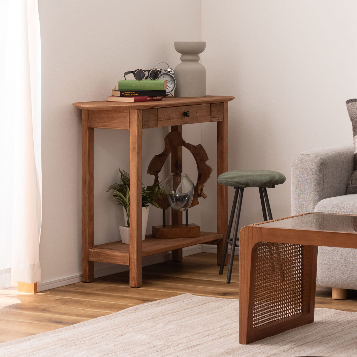 楽天市場】コンソール 幅95cm 引出し付 パイン古材 ヴィンテージ