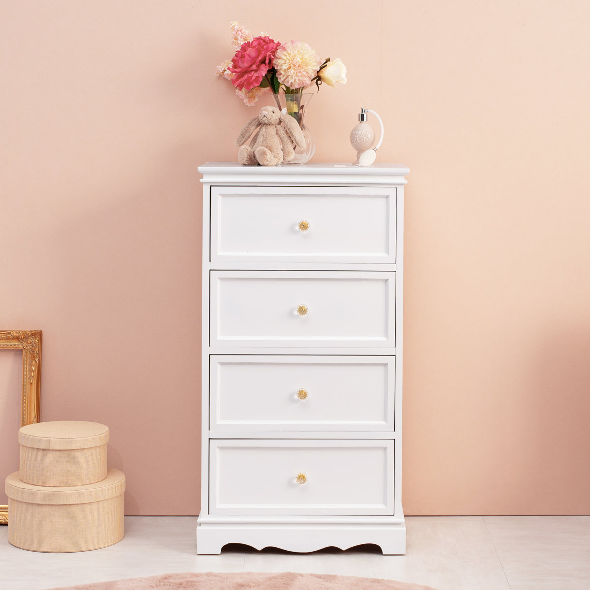 クリストフル 木製 4段収納チェスト 引き出し カトラリー セット 約90