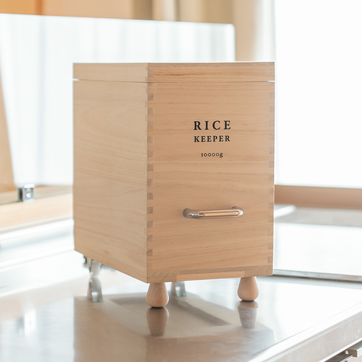 楽天市場】米びつ 技物専科 10kg用 （ 桐 天然木 キャスター付き 米櫃