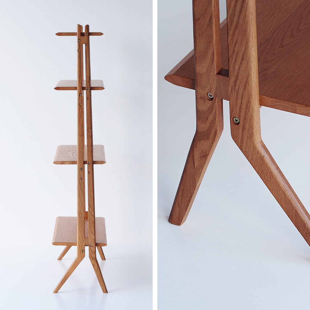 楽天市場】ディスプレイシェルフ 幅84.5cm 4段 可動棚 天然木 OAKER