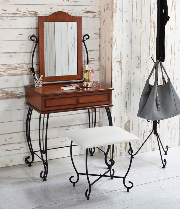 楽天市場】ドレッサー スツール付 ロートアイアン 幅67cm （ 送料無料