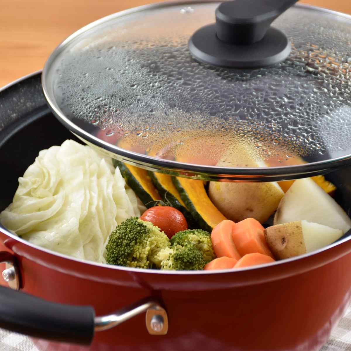 楽天市場】蒸し料理鍋 24cm IH対応 にこみーな （ ガス火 IH ih 対応