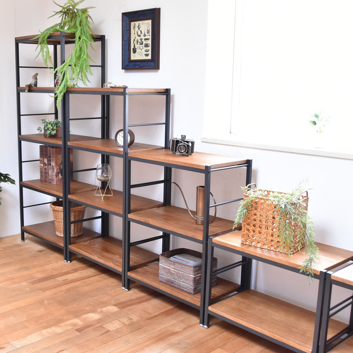 パイン無垢集成材 3段本棚 幅90cm高さ70奥行20cm パイン無垢