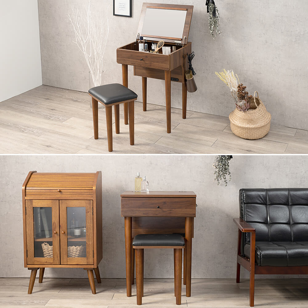 楽天市場】スツール付きドレッサー 2口コンセント付き コンセント