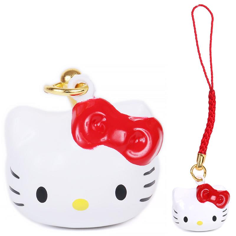 楽天市場】ハローキティ フェイス形鈴根付け ストラップ サンリオ