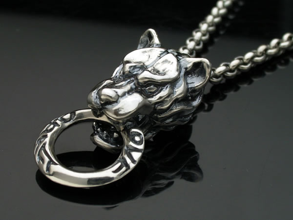 楽天市場】シルバーアクセサリー 送料無料 ウルフヘッドペンダント