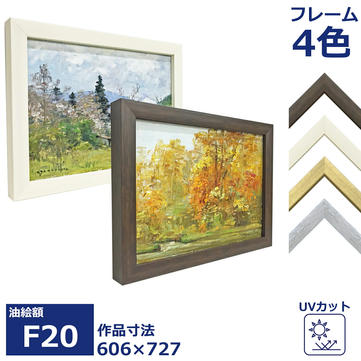 楽天市場】油絵額縁 ダブルフレーム UVカットアクリル付/606×727(F20