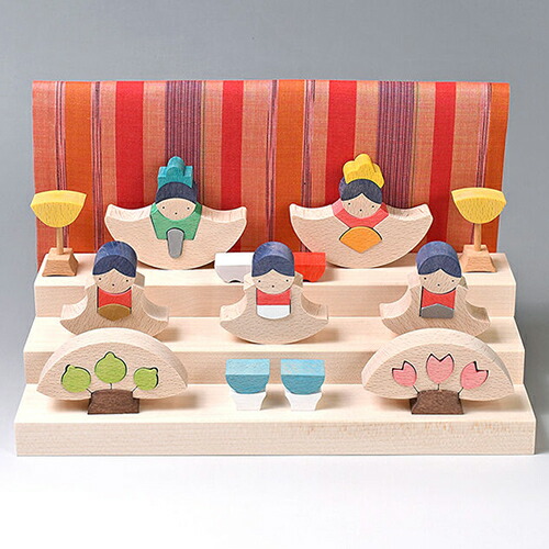 楽天市場】小黒三郎 銀杏円びな三段飾り 普通垂幕 赤 : 木のおもちゃ