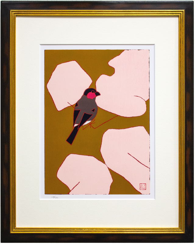 楽天市場】熊谷守一 「 桜と赤うそ 」 シルクスクリーン 版画 【中古