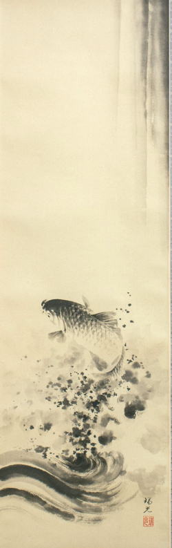 楽天市場】佐藤瑞光 「 昇鯉 」 掛軸 ( 半切立 ) : 内田画廊