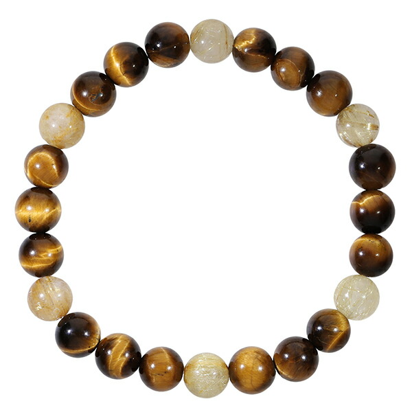 楽天市場】タイガーアイ ルチルクォーツ 8mm 18〜19.5cm ブレスレット