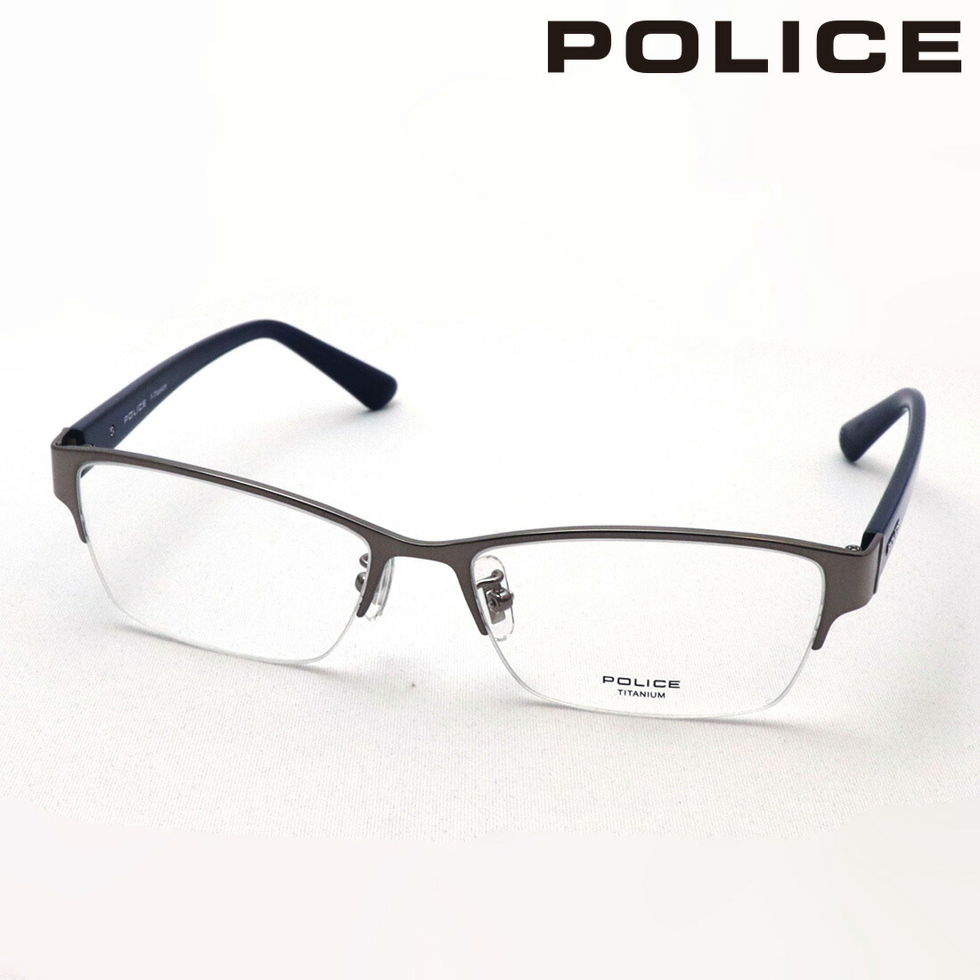 ポリス メガネ POLICE V8818J-568 ガンメタル ブルー