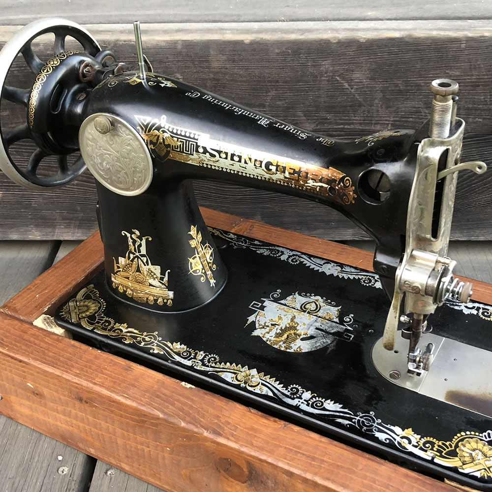 楽天市場】【中古】100年前のアンティークミシン（昭和ミシン/黒ミシン