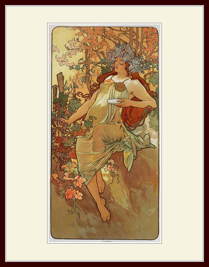 楽天市場】ミュシャ・「四季：秋」 : グーピルギャラリー